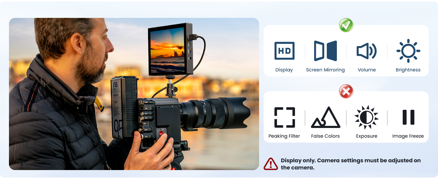 Eyoyo 7-inch Camera Field Monitor 1280x800 IPS Mini HDMI Video Monitors