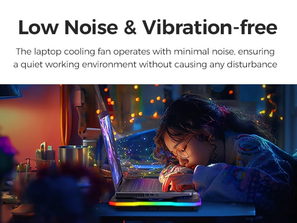 low noise laptop fan cooling pad