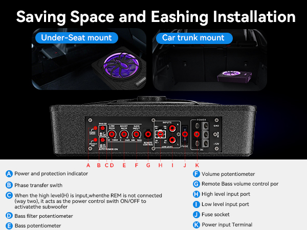 Car subwoofer,under seat subwoofers with amp,under seat subwoofer,bluetooth subwoofer for car