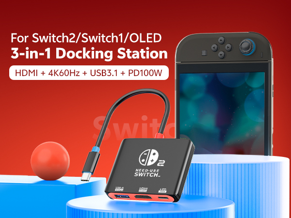 3 in 1 Switch Portable Docking Station