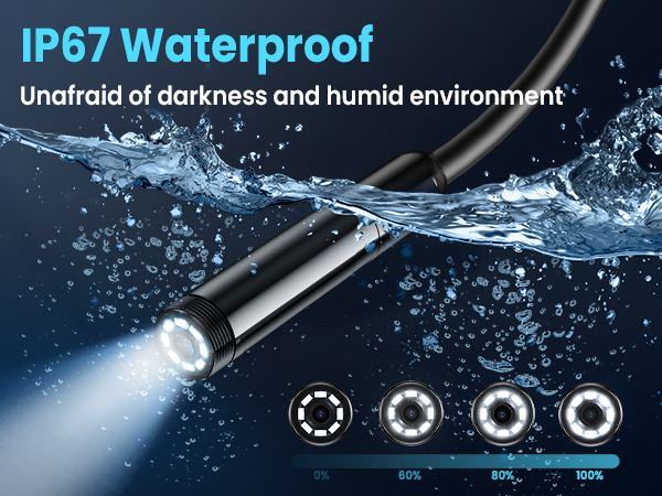 Vorth Endoscope Camera with Light, 4.3&amp;#34; IPS Screen 1080P Borescope Tools with 8 LED Lights