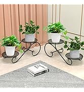 NAKUPE Metal Plant Stand, 2-Tier Iron Flower Pot Holder Rack, Small Modern Display Shelf for Indo...