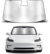 Car Windshield Sun Shade for Tesla Model 3 2018-2025 &amp; Model Y 2020-2026,Upgraded Reflective Alum...