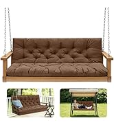GPQAWER Porch Swing Cushions,Outdoor Cushions 3 Seater Replacement with Backrest, Waterproof Thic...