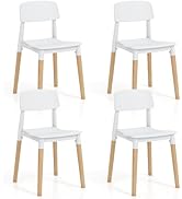 Giantex Wooden Dining Chairs Set of 4, Modern Dining Side Chairs Set w/Ergonomic Backrest, Wide S...
