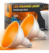 LOHAS Orange Flood Light Bulbs, PAR38 LED Flood Light Outdoor 100W Equivalent, 15 Watt Colored Po...