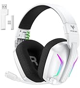 WESEARY Wireless Gaming Headset for PC, Laptop, Mac &amp; Switch, Dual Low-Latency 2.4GHz USB/Type-C,...