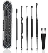 6 Pcs Ear Wax Removal Kit,Professional Double-Headed Ear Pick Earwax Removal Tools,316L Stainless...
