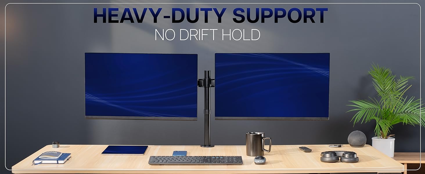 dual monitor mount telescoping arms flush wall desk stand vesa 75 100 clamp grommet