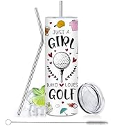 xiiai Golf Gift For Women, Golfer Themed 20 oz Tumblers - Just A Girl Who Loves Golf Design Cups,...