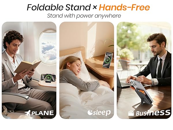 wireless portable charger built in stand for hand-free