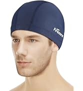 Firesara Fishtail Fabric Swim Cap for Men Women, Breathable High Elasticity Swimming Cap Hair Pro...