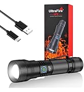 ULTRAFIRE 1500 Lumens Rechargeable Flashlight, Ultra-Bright, Zoomable &amp; Magnetic, 5 Modes, USB-C ...