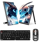 Veout 16-inch Portable Monitor with Bluetooth Mouse &amp; Foldable Keyboard