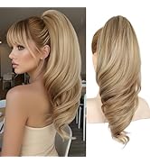 Clip On Ponytails Extension with Claw Clip Pony Tails Hair Extensions, 18" Hair Ponytail Extensio...