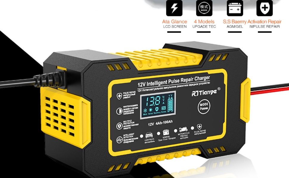 Automotive 12V Battery Maintainer Desulfator with Temperature Compensation for Car