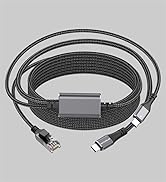 Dutevolns USB C to Ethernet Cable with Charging 6.6 Feet, USB-C Male 100W PD & Gigabit LAN Two in...