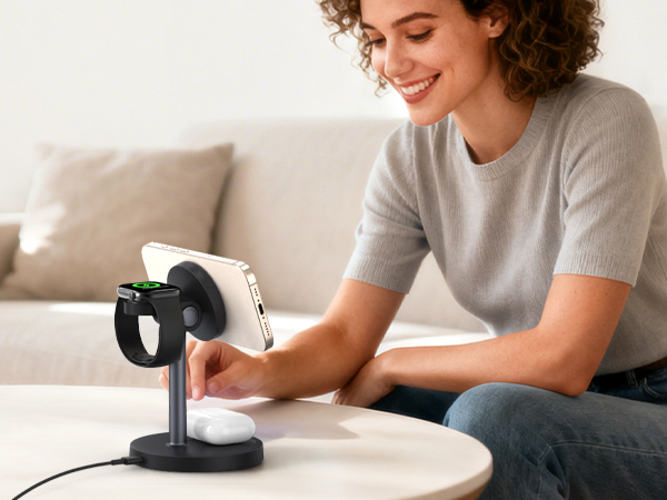 watch and phone charging stand