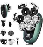 7D Head Shavers for Bald Men - Toncoke Detachable Electric Razor Grooming Kit with Nose Hair Trim...