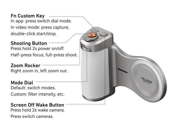 magnetic phone camera grip