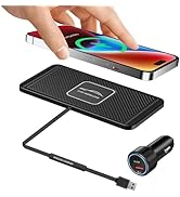 Wireless Charging Pad +QC 3.0 Car Charger Adapter Kit Qi Charge Mat Fast 15W 7.5W for iPhone 15 1...