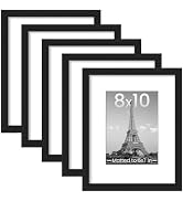 upsimples 8x10 Picture Frames, Gallery Wall Frames Set of 5, Black | Photo Frame Collage Wall Dec...