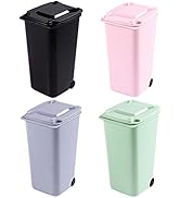 Toddmomy Mini Curbside Garbage Cans 4Pcs Mini Curbside Trash Can Tiny Recycle Bin with Lid Garbag...