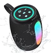 PORTBOR Bluetooth Speaker Portable Wireless,Powerful Sound with Lights/FM Radio, IPX5 Waterproof,...