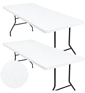 homing 2 Pack 6 Foot Rectangle Elastic Fitted Tablecloth, Waterproof Fabric Table Cover, Washable...