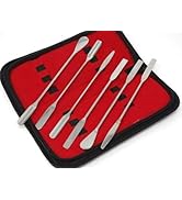 6 PCS Micro Lab Spatula Sampler Set, Stainless Steel Double Ended Sampling Spoon Mixing Spatulas,...