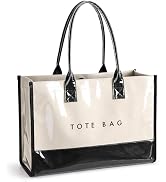 KALIDI PVC Tote Bag for Women Large Kraft Paper Work Handbag Jelly Purse | Travel Beach Totebag S...