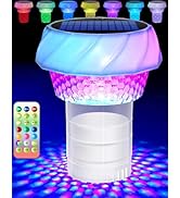 Blansong Solar Pool Chlorine Floater Adjustable Release Swimming Pool Chlorine Tablet Floater wit...