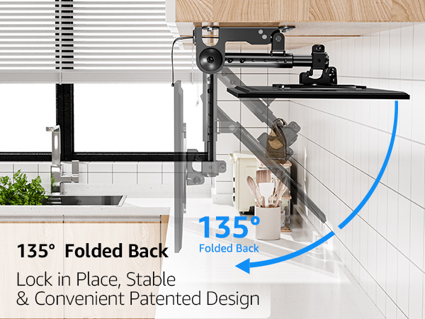 folding under cabinet tv mount