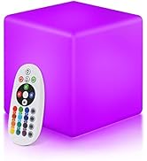 Magshion 16-Inch LED Cube Chair Lights, Glow Cube Seat 16 RGB Color Changing Waterproof Light Up ...