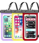 Waterproof Phone Pouch,3 Pack Multicolor Cell Phone Waterproof Case Dry Bag,Protection Level: IP6...