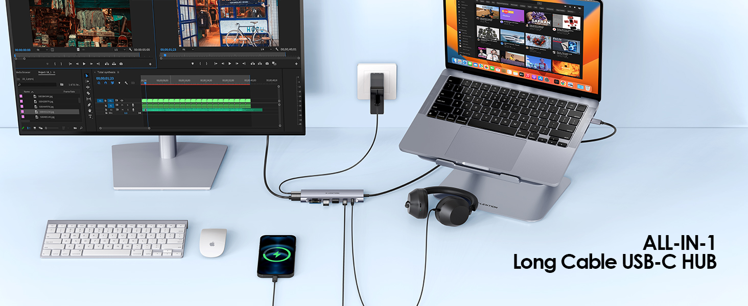 long cable usb c hub