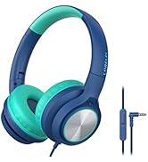 LORELEI E7 Kids Headphones with Microphone,On-Ear Wired Headset for Children/Boys/Girls,85/94dB S...