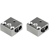 hiBCTR 2-Packs Updated High Temperature CR-10 Plated Copper Heater Block for MK8 Extruder Crealit...