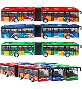 OTONOPI City Bus Toy for Kids, 1:64 Scale Die Cast Metal Pull Back Vehicles, Model Cars Toys Educ...