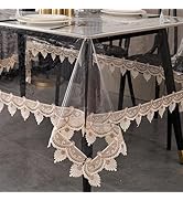 Clear Vinyl Tablecloth Protector Waterproof/Oil-Proof PVC Table Cloth Transparent Sheet Table Cov...
