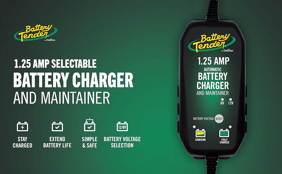 Battery Tender 12V or 6V Selectable Battery Charger Maintainer Trickle Charger Motorcycles Automatic