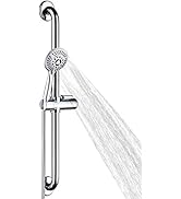 Stainless Steel Grab Bar Set – Includes Handheld Shower Head with extra long hose , shower head a...