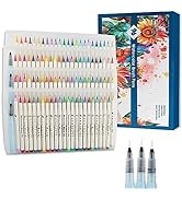 MAIKEDEPOT Watercolor Brush Pens Set of 96 Premium Colors - Real Brush Tips - No Mess Storage Cas...