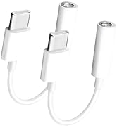 Seulliya 2 Pack USB Type C to 3.5mm Female Headphone Jack Adapter, USB C to Aux Audio Dongle Cabl...