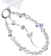 CCSmall Beaded Phone Wrist Strap Chain, Detachable Butterfly Crystal Bracelet Lanyard Phone Charm...
