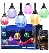 Govee Outdoor Clear Bulb String Lights 144ft, RGBWIC Smart Outdoor Lights with 45 Dimmable LED Bu...