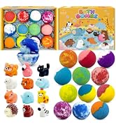 Bath Bombs for Kids with Surprise Toys Inside, 12 Pack Natural Bubble Bath Fizzy Gift Set for Gir...