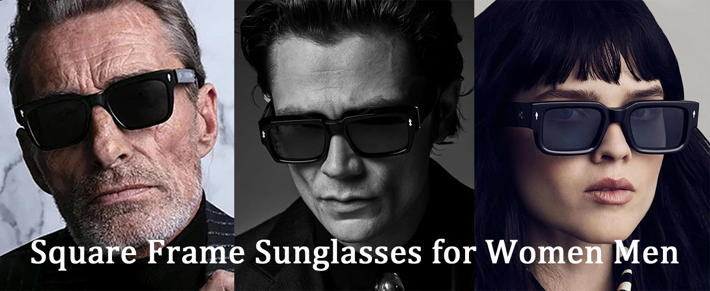 Square Frame Sunglasses for Women Men