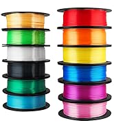 12 in 1 bundle silk shiny colorful pla filament 1.75mm 12 spools packed