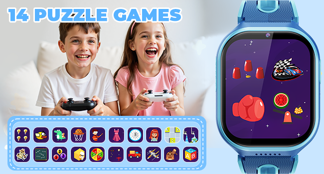 K10 Smart Watch for Kids 14 Puzzle Games